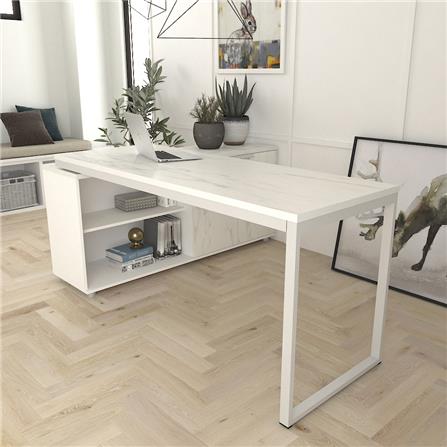 โต๊ะทำงานไม้ SURE HBD-1215C ลายหินอ่อนขาว_3