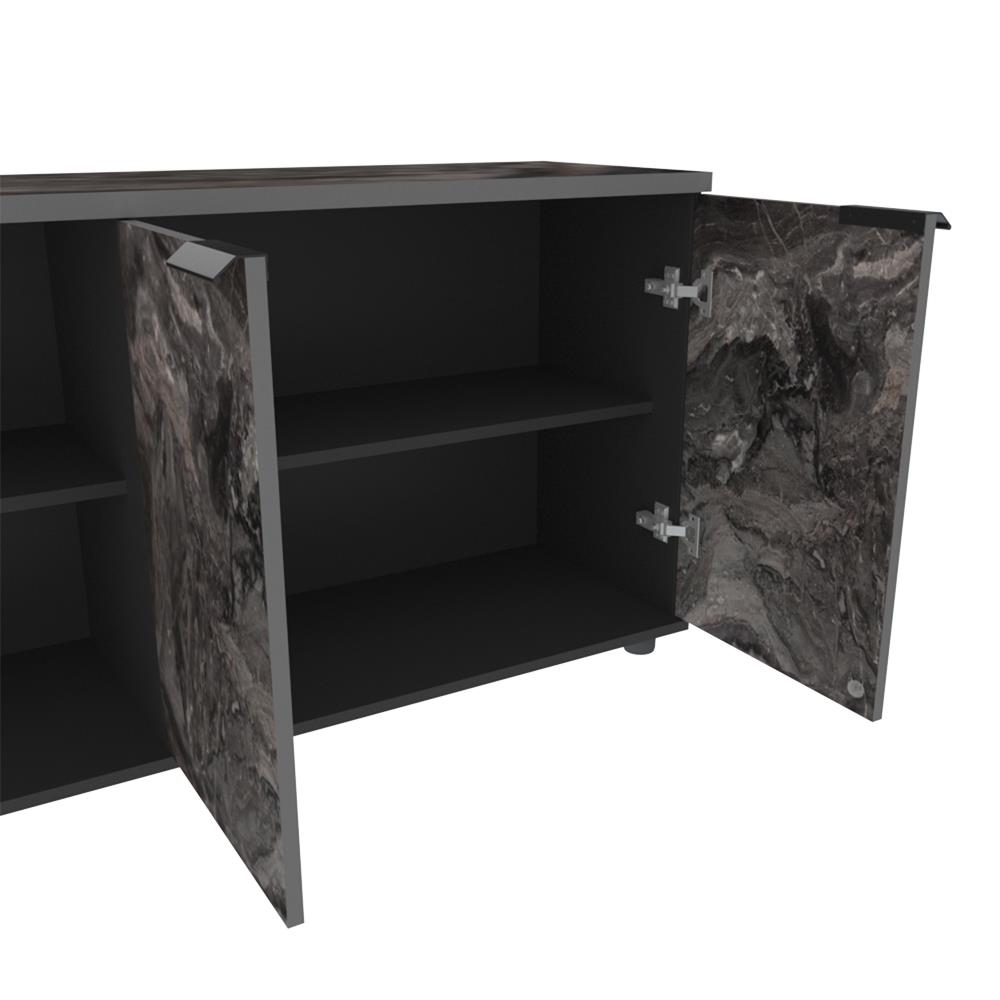 ตู้เอกสารบานผสม SURE HBC-1540 ลายหินอ่อน สีดำ