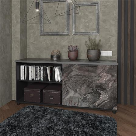 ตู้เอกสารบานผสม SURE HBC-1540 ลายหินอ่อน สีดำ_4