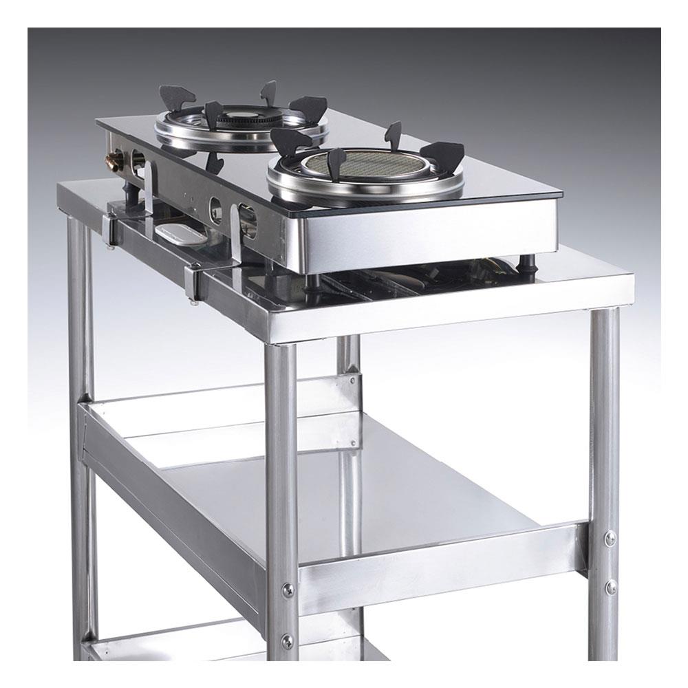 โต๊ะวางเตาคู่ MESTER SH 8071-1 สเตนเลส