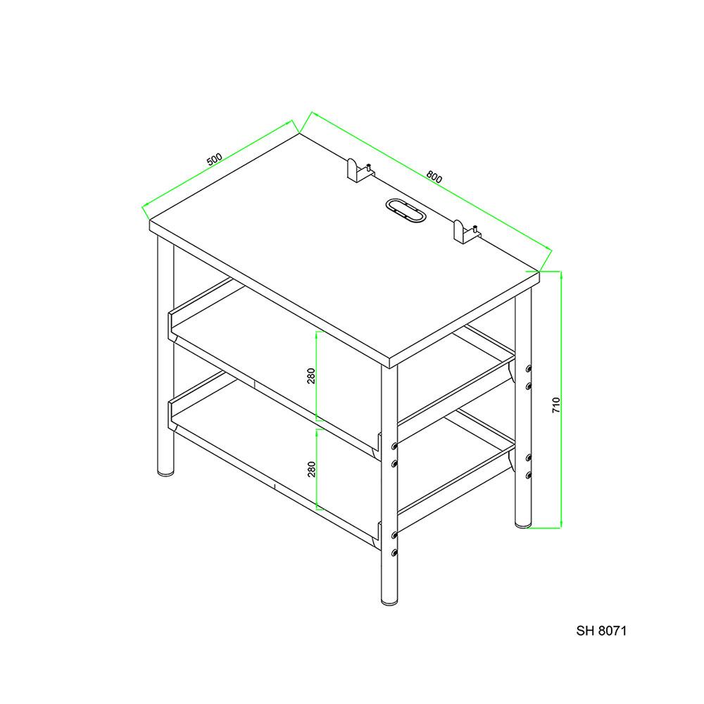 โต๊ะวางเตาคู่ MESTER SH 8071-1 สเตนเลส