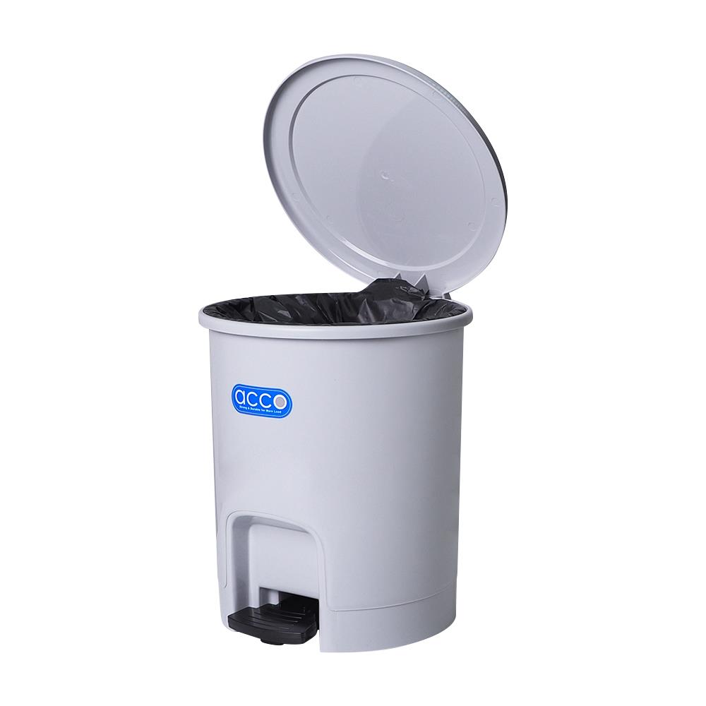 ถังขยะเหยียบกลม ACCO PASTEL 6L สีเทา