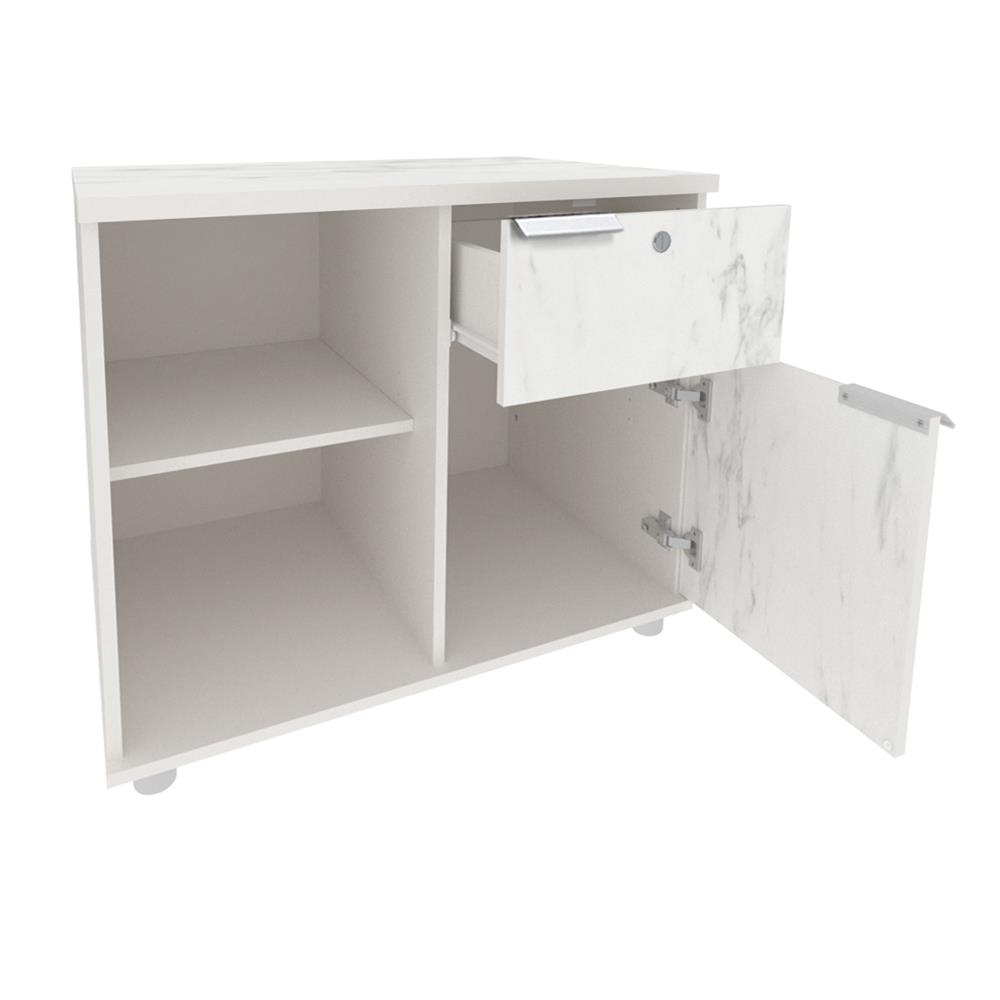 ตู้บานผสม SURE HBC-860 ลายหินอ่อน สีขาว