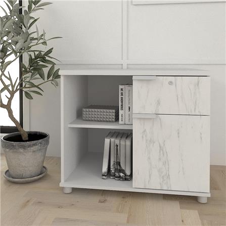 ตู้บานผสม SURE HBC-860 ลายหินอ่อน สีขาว_4