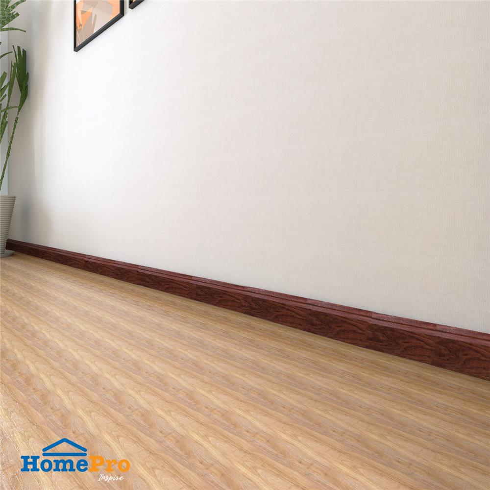 บัวพื้น PS CROBERN JC879-937G 9.5X300X1.2 ซม. สี BROWN WOOD