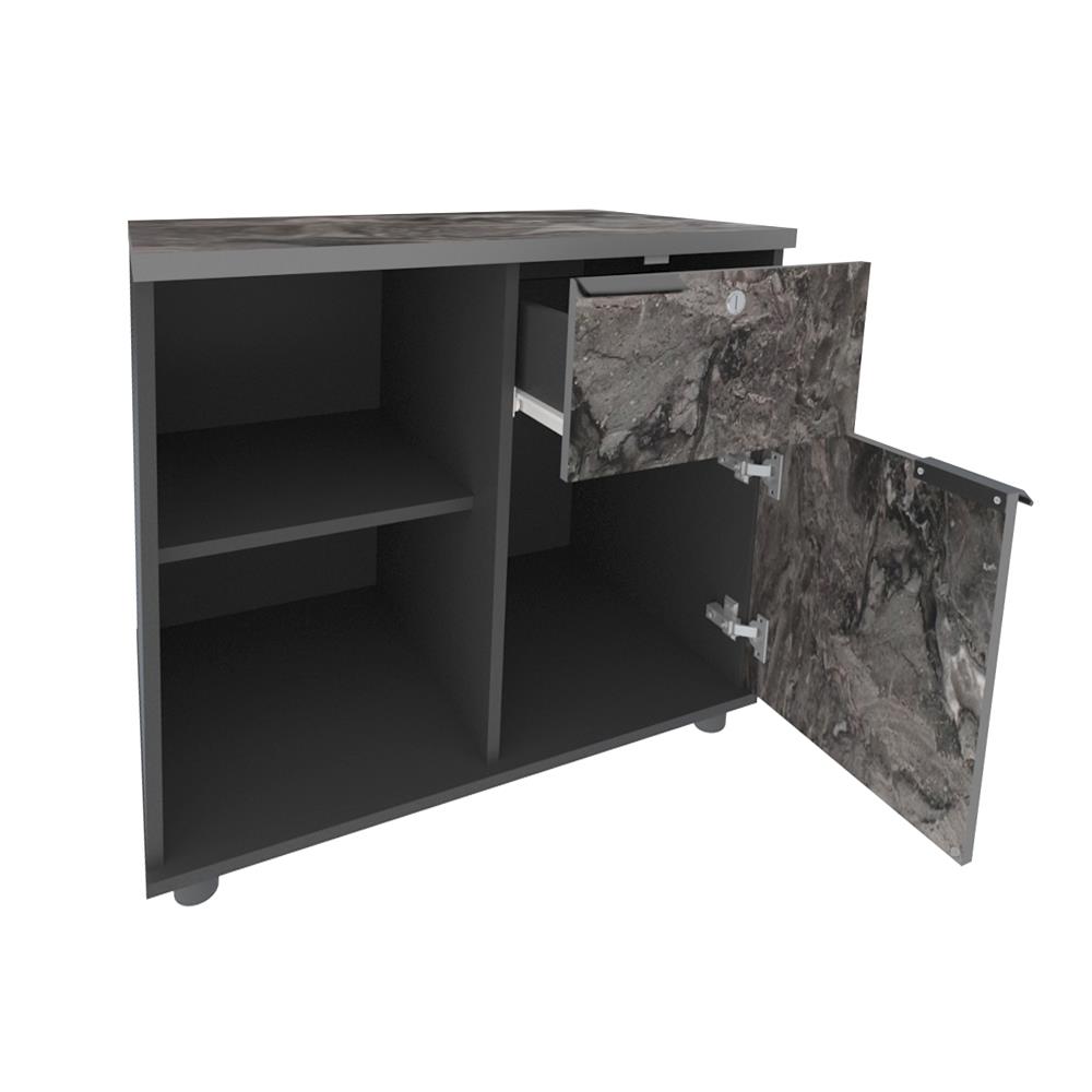 ตู้บานผสม SURE HBC-860 ลายหินอ่อน สีดำ