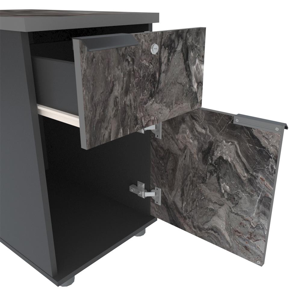 ตู้ลิ้นชัก SURE HBC-460 ลายหินอ่อน สีดำ