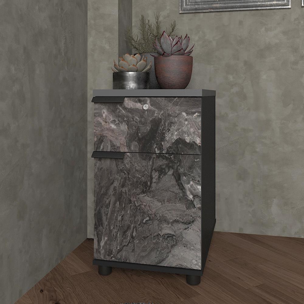 ตู้ลิ้นชัก SURE HBC-460 ลายหินอ่อน สีดำ