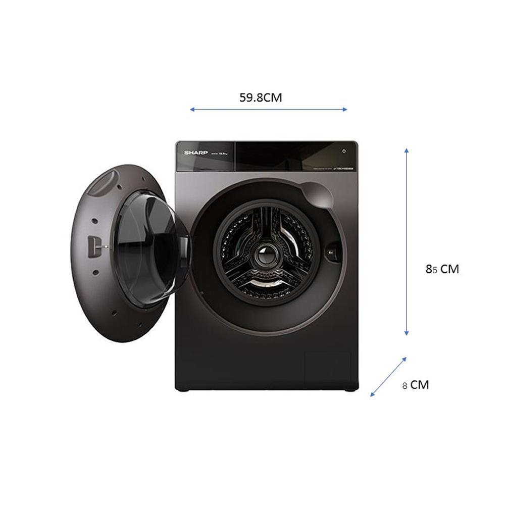 เครื่องซักผ้าฝาหน้า SHARP ES-FK1252PT-S 12.5 กก. สีเทา อินเวอร์เตอร์