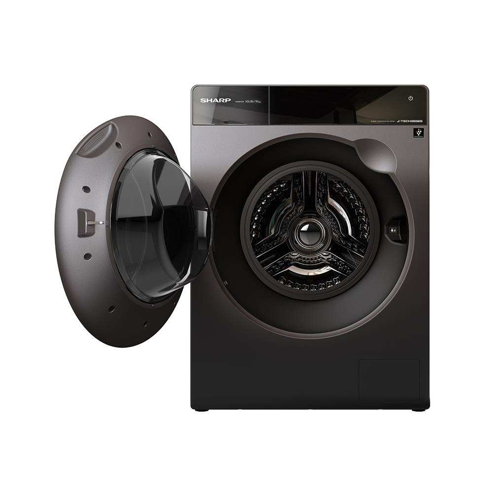 เครื่องซักอบผ้าฝาหน้า SHARP ES-DK1054PT-S 10.5/7 กก. สีเทา อินเวอร์เตอร์