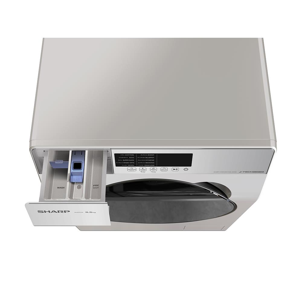 เครื่องซักผ้าฝาหน้า SHARP ES-FK852ET-W 8.5 กก. สีเทา อินเวอร์เตอร์