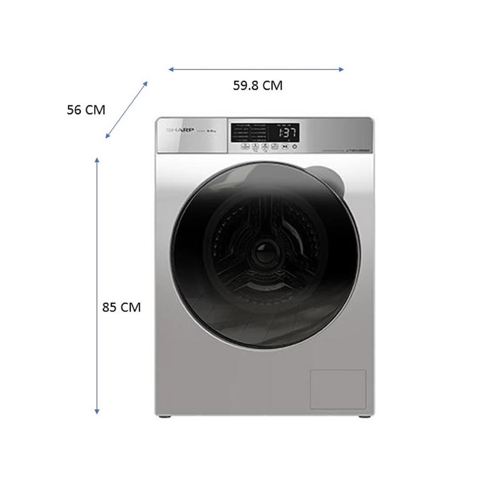 เครื่องซักผ้าฝาหน้า SHARP ES-FK852ET-W 8.5 กก. สีเทา อินเวอร์เตอร์