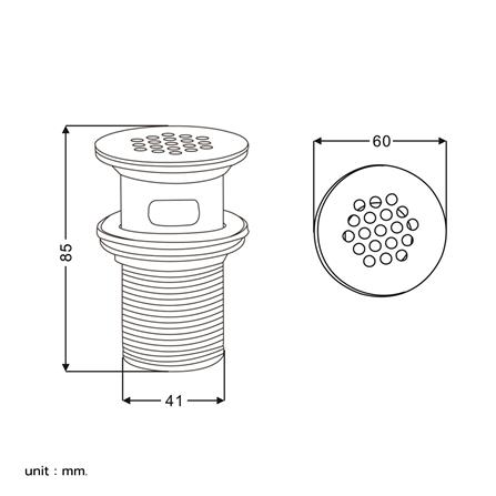 สะดืออ่างล้างหน้าแบบรูรังผึ้ง RASLAND RA BEE-1516_3