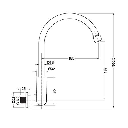 ก๊อกซิงค์เดี่ยวผนัง HAFELE 485.61.053_1