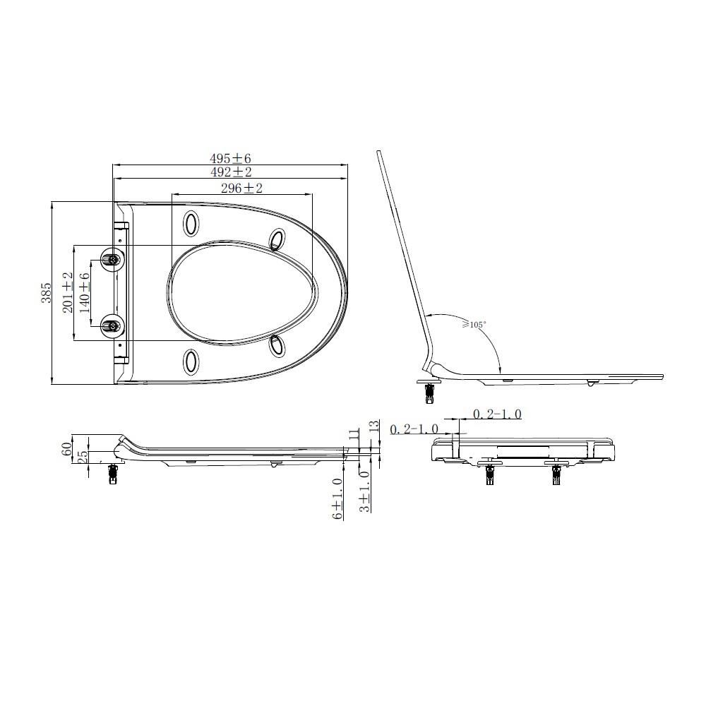 ฝารองนั่ง SLOW CLOSE AMERICAN STANDARD 640000CS-WT