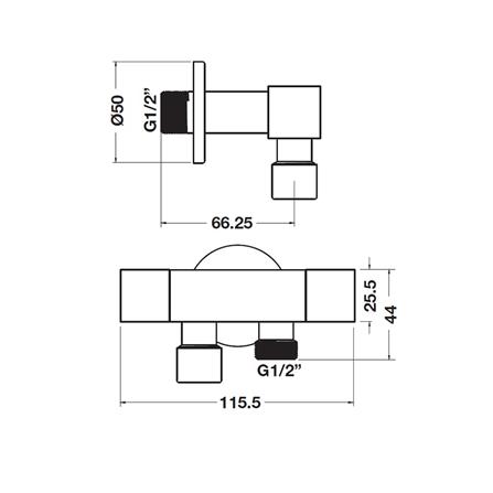 วาล์วฝักบัว 2 ทาง HAFELE 495.60.830 สีดำ_1