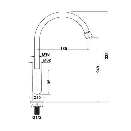 ก๊อกซิงค์เดี่ยวเคาน์เตอร์ HAFELE 485.61.052 สีดำ_1