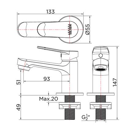 ก๊อกอ่างล้างหน้า KARAT FAUCET KF-65-610-50 สีโครม_1