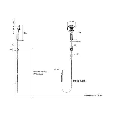 ชุดฝักบัวสายอ่อน 3 ระดับ ENGLEFIELD K-27722X-CP สีขาว_1