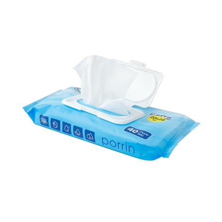 ผ้าเช็ดทำความสะอาด PORRIN EXTRA SIZE 20x28 ซม. 40 แผ่น_2