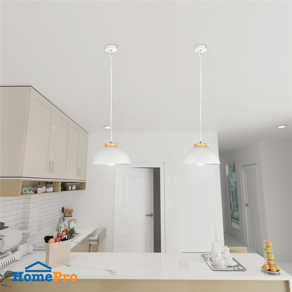 ไฟช่อ CARINI MODERN PH2149 โลหะ สีขาว/ลายไม้/เงิน 1 หัว