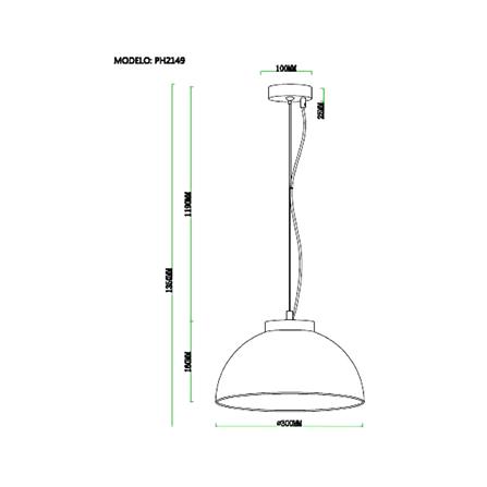 ไฟช่อ CARINI MODERN PH2149 โลหะ สีขาว/ลายไม้/เงิน 1 หัว_5