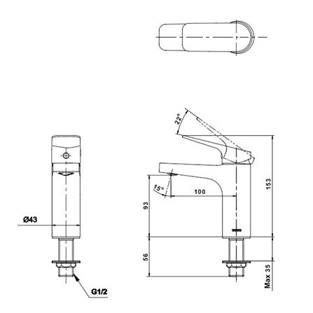 ก๊อกอ่างล้างหน้า TOTO TTLR104FK_1