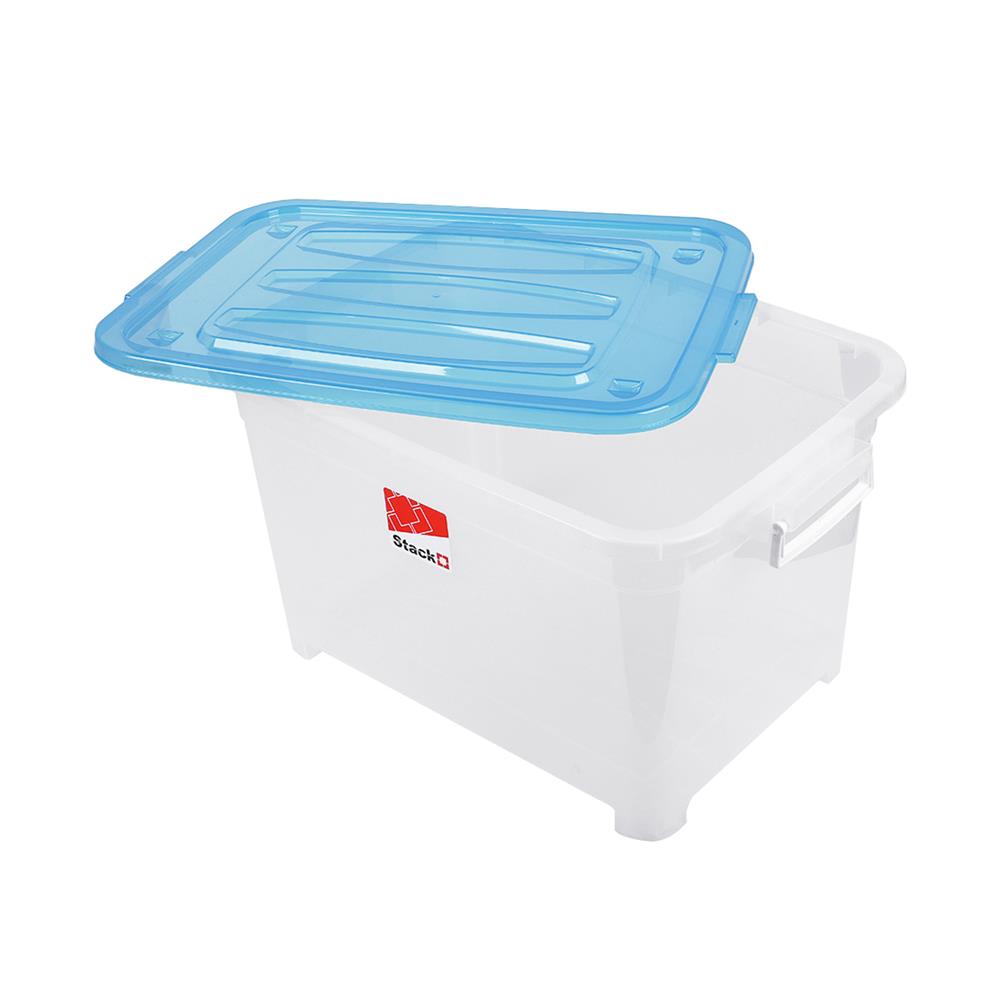 กล่องเก็บของมีล้อ STACKO S55 A 50 ลิตร 58X40X32 ซม. สีฟ้า