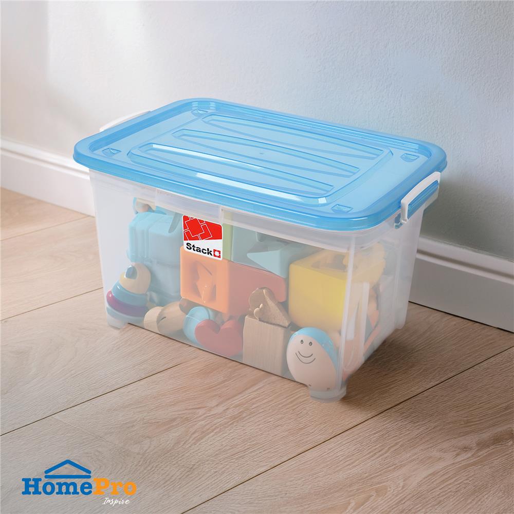 กล่องเก็บของมีล้อ STACKO S55 A 50 ลิตร 58X40X32 ซม. สีฟ้า