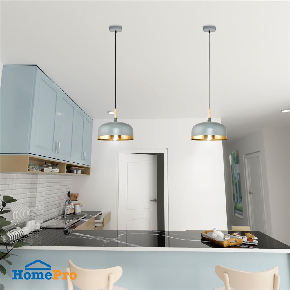 ไฟช่อ CARINI MODERN PH2154 สีเทา/ทอง/ลายไม้ 1 หัว