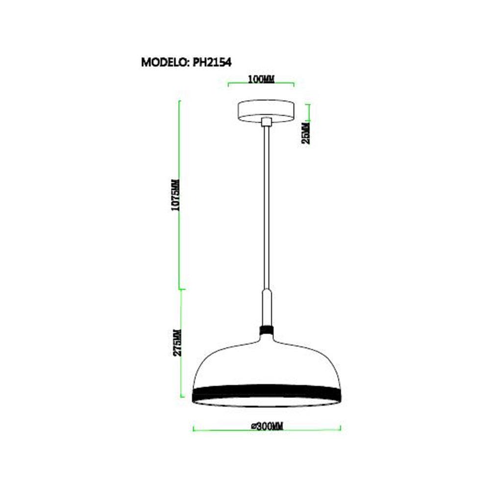 ไฟช่อ CARINI MODERN PH2154 สีเทา/ทอง/ลายไม้ 1 หัว