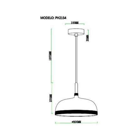 ไฟช่อ CARINI MODERN PH2154 สีเทา/ทอง/ลายไม้ 1 หัว_5