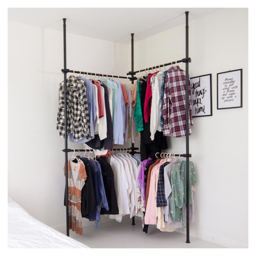 ราวแขวนผ้าปรับระดับได้ 4 ราวแขวน TUGU R02B สีดำ