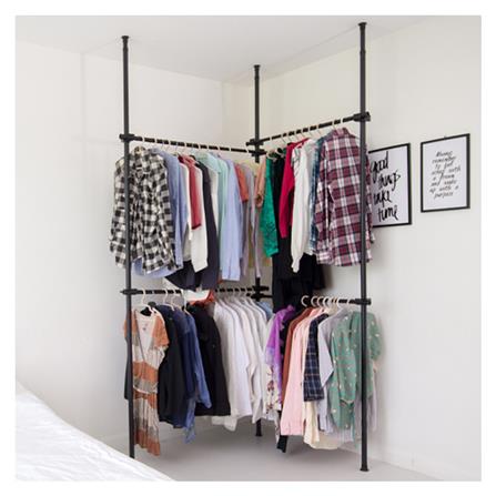 ราวแขวนผ้าปรับระดับได้ 4 ราวแขวน TUGU R02B สีดำ_1