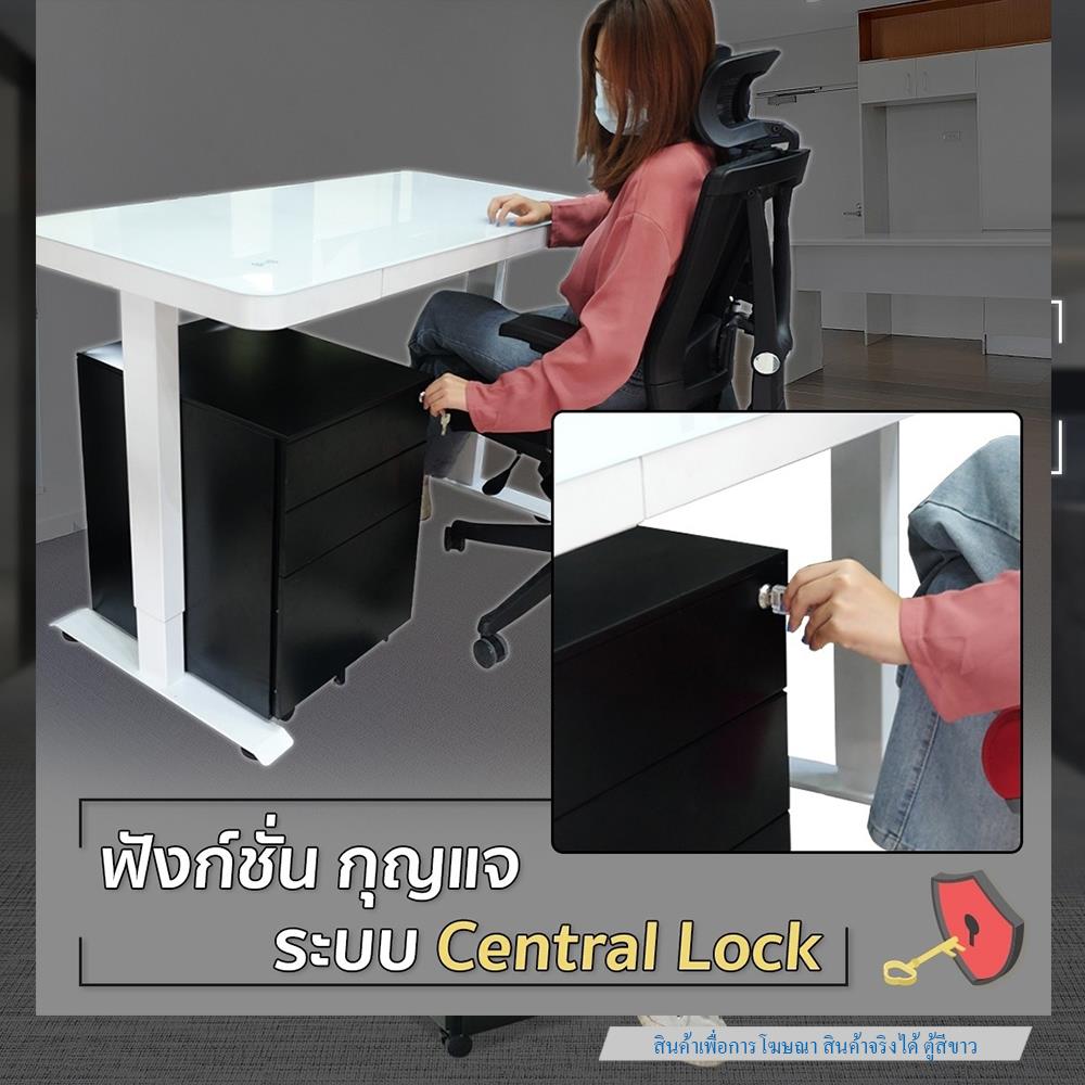 ตู้ลิ้นชักเหล็ก 3 ลิ้นชัก DESKSPACE สีขาว