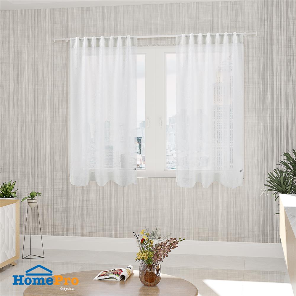 ผ้าม่านโปร่งซ่อนหู HOME LIVING STYLE CORAL 135x160 ซม. สีขาว