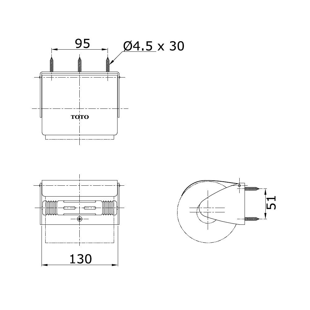 ที่ใส่กระดาษ TOTO YH116 สีเงิน