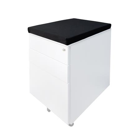 ตู้เหล็กเก็บเอกสารพร้อมเบาะดำ DESKSPACE สีขาว