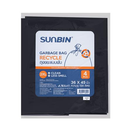 ถุงขยะหนา SUNBIN 36X45 นิ้ว 4 ใบ สีดำ
