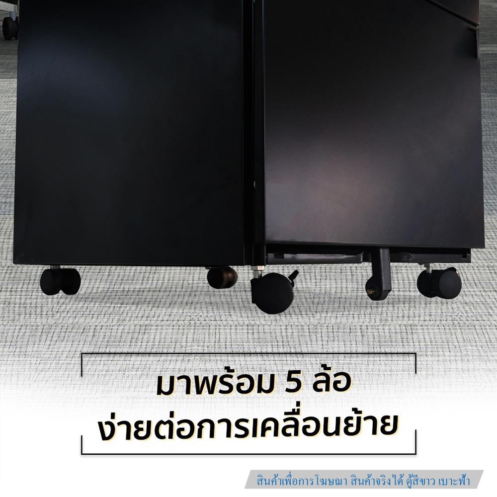ตู้ลิ้นชักเหล็ก 3 ลิ้นชัก พร้อมเบาะฟ้า DESKSPACE สีขาว/ฟ้า