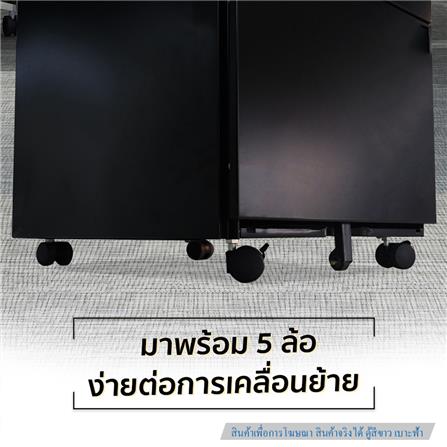 ตู้ลิ้นชักเหล็ก 3 ลิ้นชัก พร้อมเบาะฟ้า DESKSPACE สีขาว/ฟ้า_9