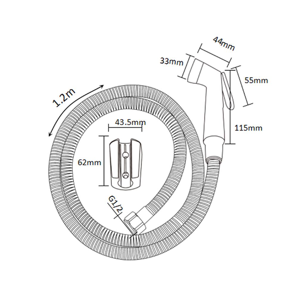 สายฉีดชำระครบชุด RASLAND RA 66339 สีโครม