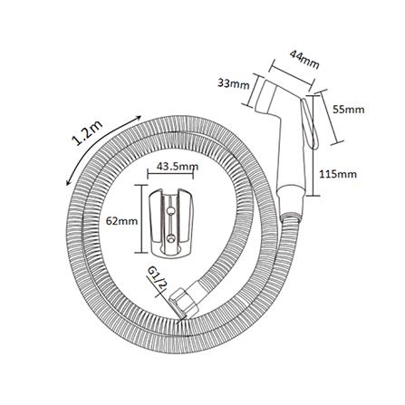 สายฉีดชำระครบชุด RASLAND RA 66339 สีโครม_4