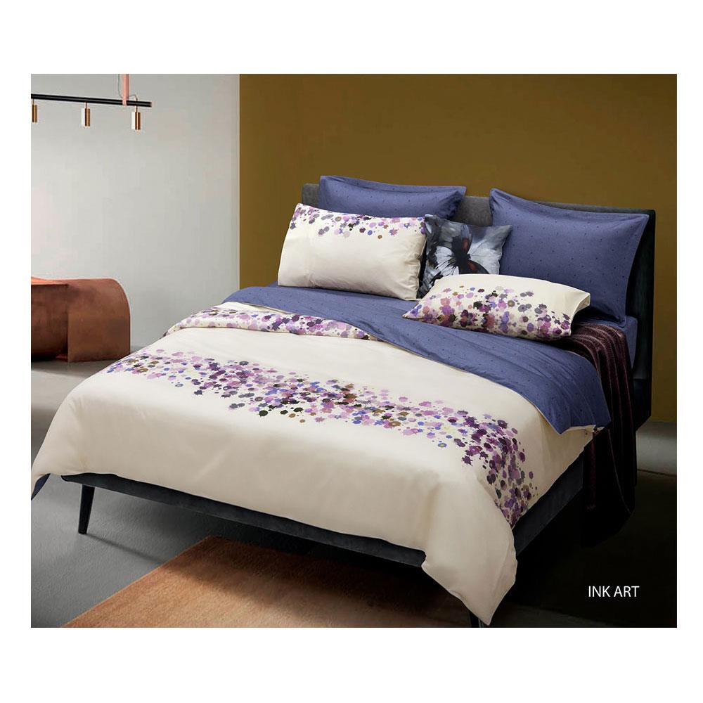 ชุดผ้าปูที่นอน 6 ฟุต 5 ชิ้น SANTAS INK ART สีม่วง