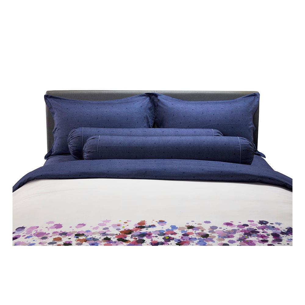 ชุดผ้าปูที่นอน 6 ฟุต 5 ชิ้น SANTAS INK ART สีม่วง