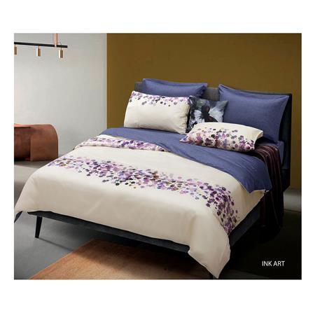 ชุดผ้าปูที่นอน 6 ฟุต 5 ชิ้น SANTAS INK ART สีม่วง_0