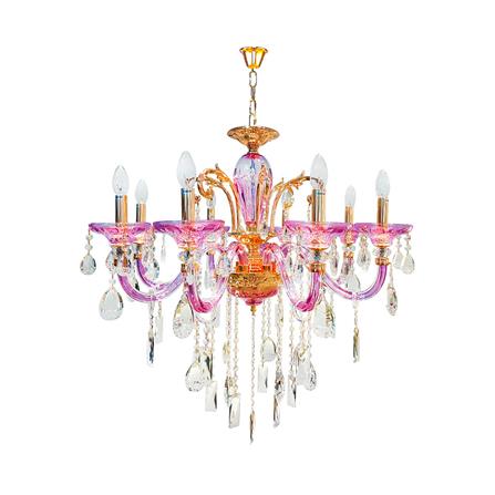 ไฟช่อ CARINI 6158-8 แก้ว/โลหะ/สีม่วง/สีขาว/สีทอง 8 หัว_0