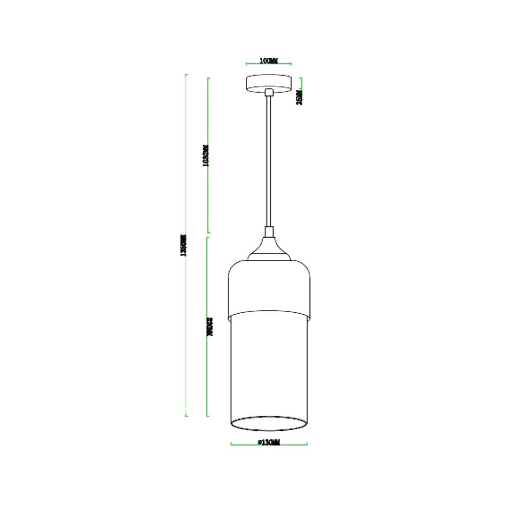 ไฟช่อ CARINI PH2147-B สีชา/ลายไม้/ดำ 1 หัว