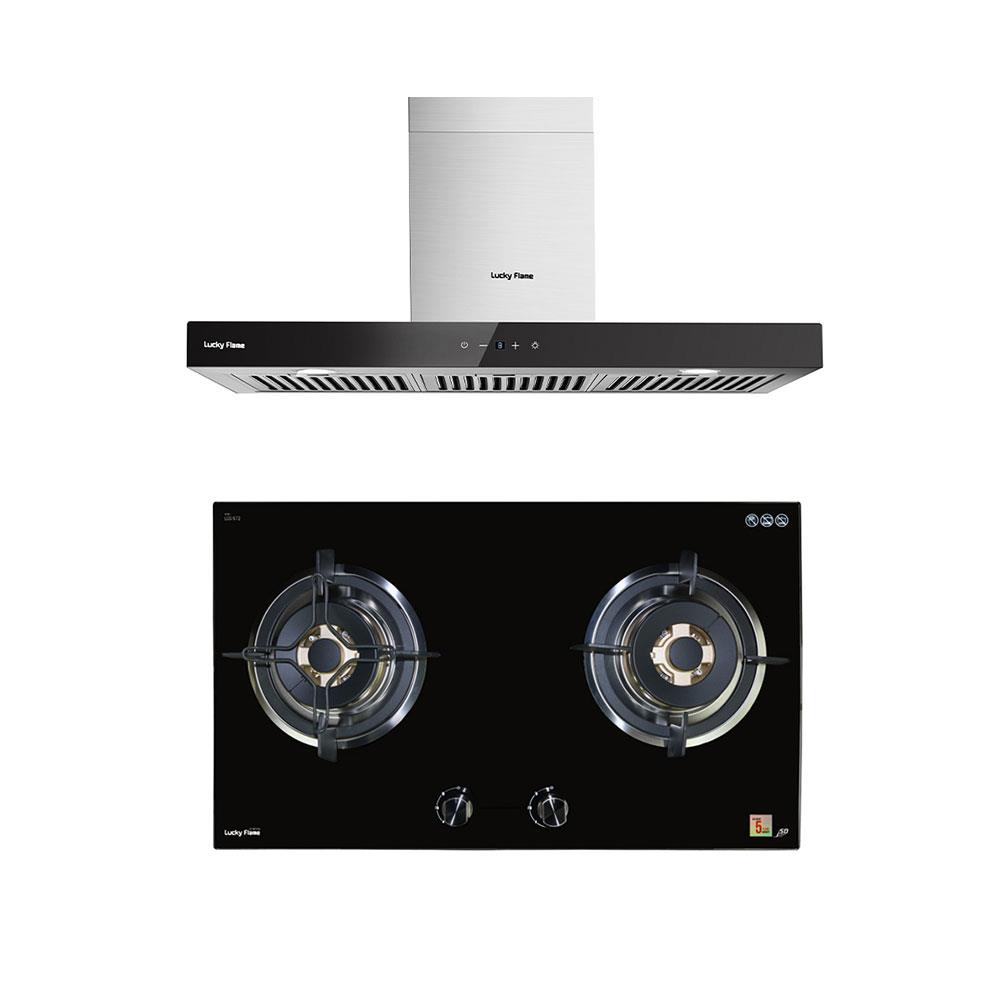 เตาฝัง+เครื่องดูดควัน LUCKY FLAME LGS972+RG971T