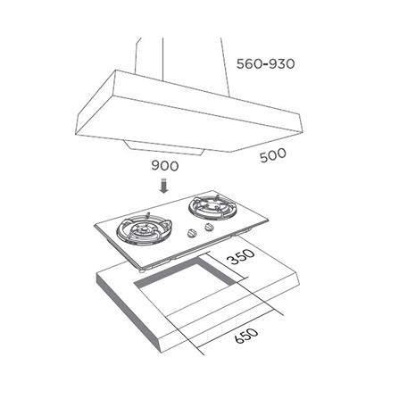 เตาฝัง+เครื่องดูดควัน LUCKY FLAME LGS972+RG971T_3